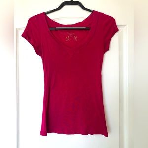 5 for $50 Fuchsia V Neck